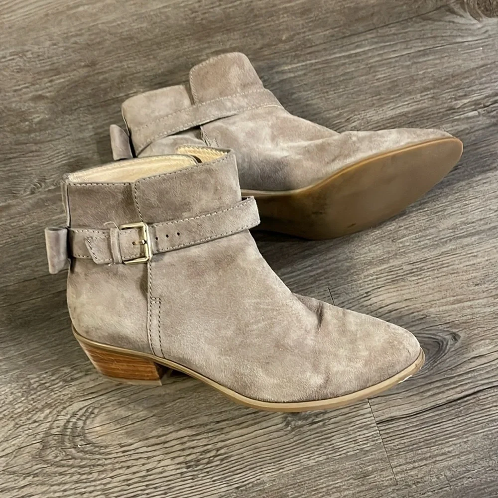 Kate Spade New York Taley Ankle Boot Tan Suede Sz 6 1/2